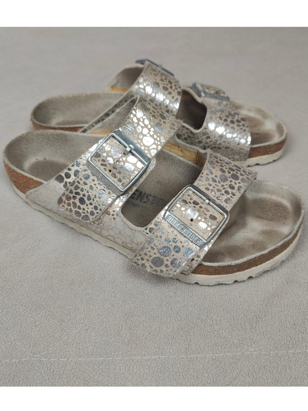 Birkenstock Arizona Sandals Metallic Slides - Picture 2 of 12